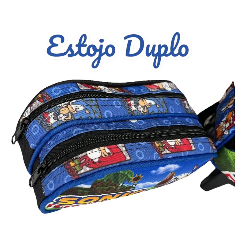 Kit Mochila Sonic com Mochila de Rodinhas + Lancheira Térmica