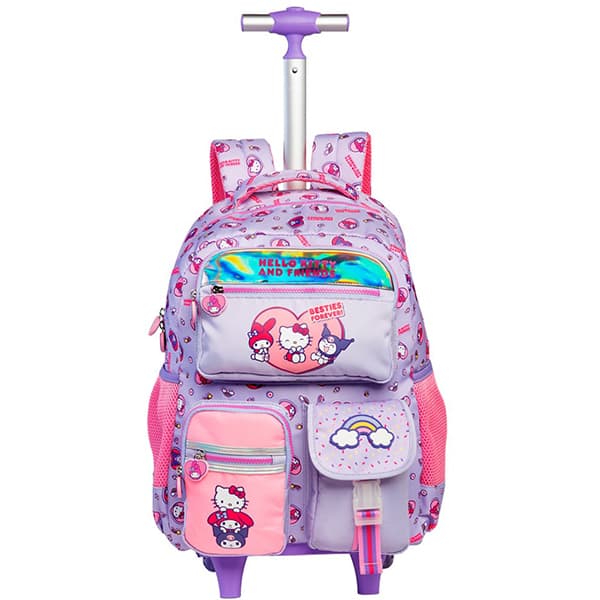Mochila Escolar com Rodas Hello Kitty