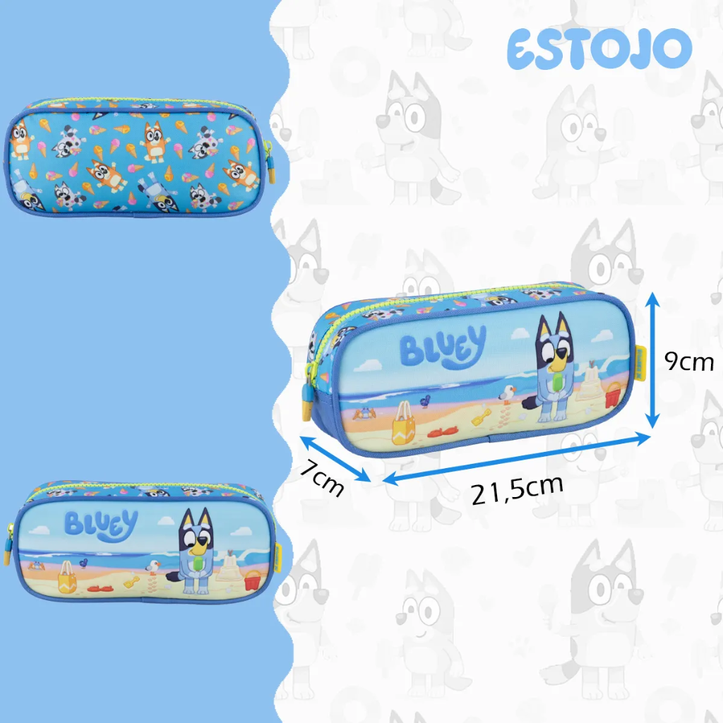 Kit Mochila Bluey 2026 com Mochila de Rodinhas + Lancheira Térmica + Estojo