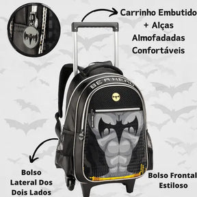 Kit Mochila Rodinha + Estojo + Lancheira