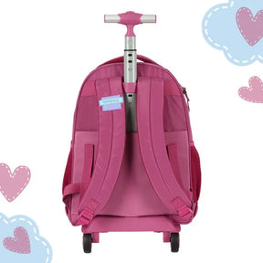 Mochila Rodinha Angel Pelúcia Grande Infantil Escolar