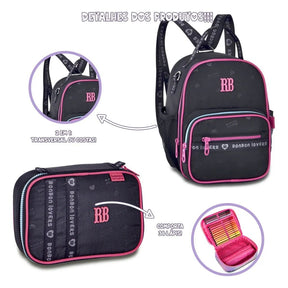 Mochila Fashion 2026 com Mochila + Lancheira Térmica + Estojo