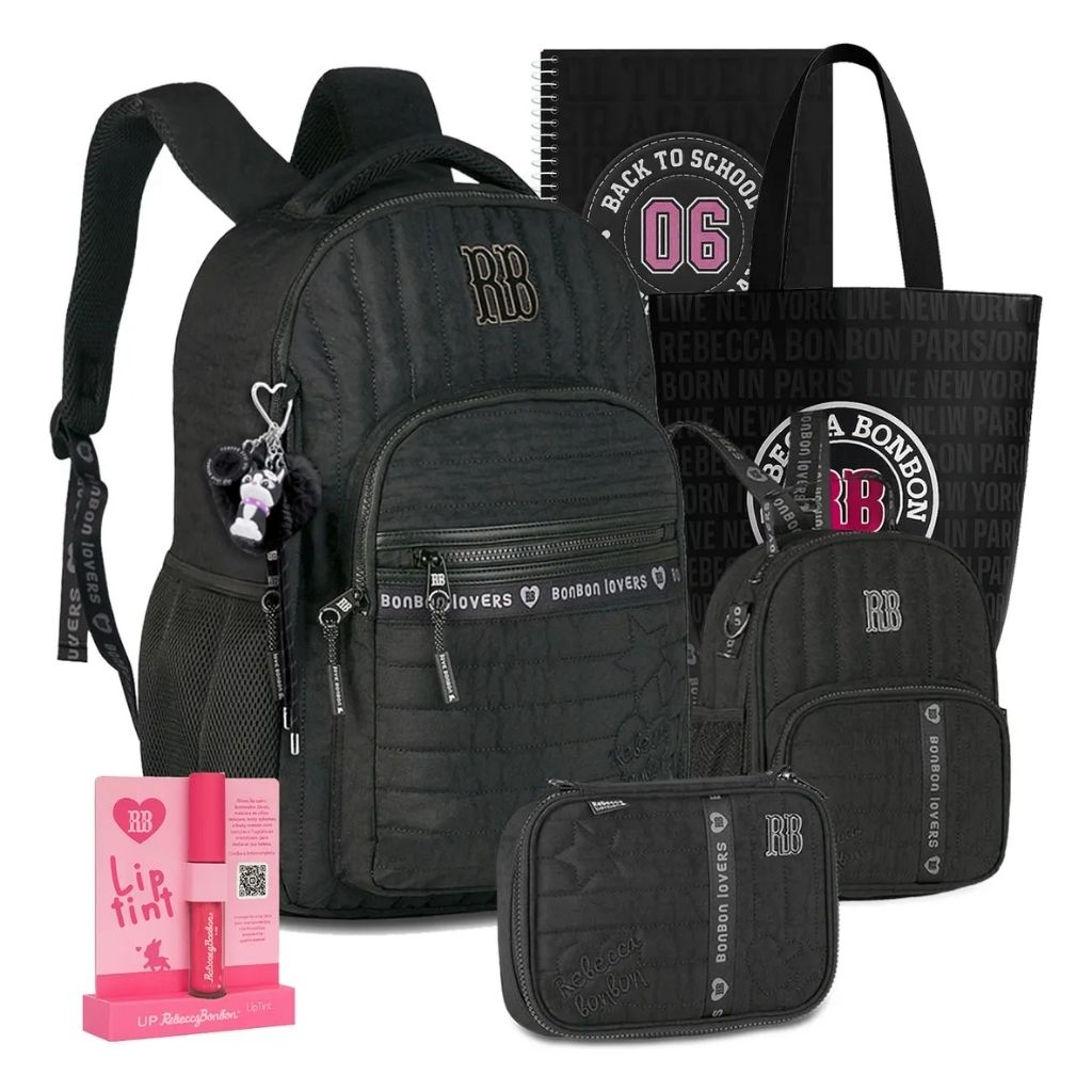 Mochila Fashion 2026 com Mochila + Lancheira Térmica + Estojo